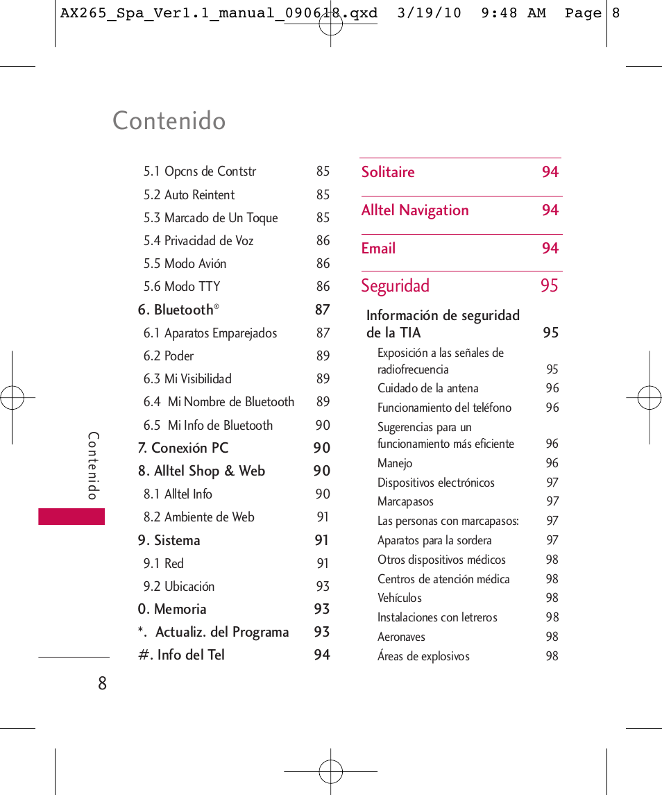 LG LGAX265 User Manual | Page 138 / 269