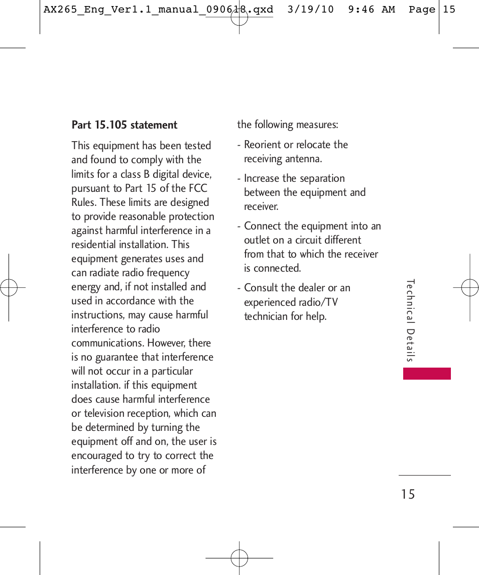 LG LGAX265 User Manual | Page 17 / 269