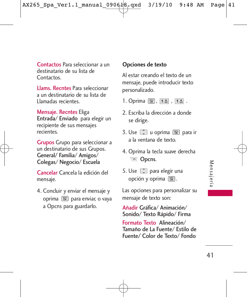 LG LGAX265 User Manual | Page 171 / 269