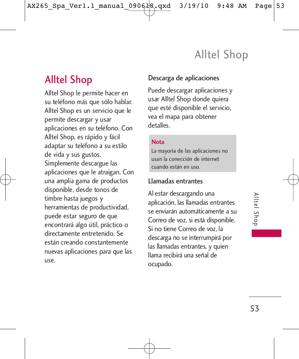 Alltel shop | LG LGAX265 User Manual | Page 183 / 269