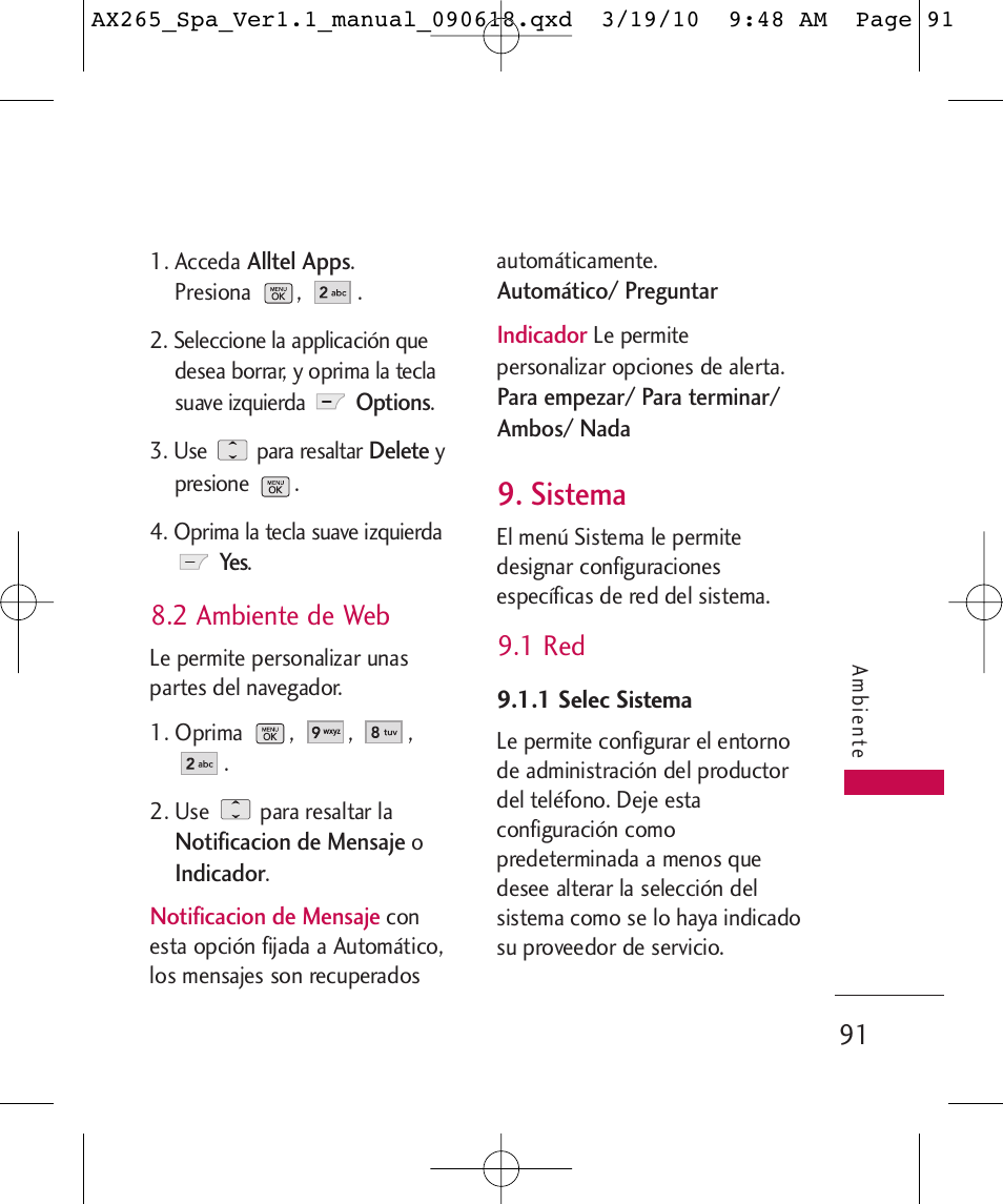 Sistema, 2 ambiente de web, 1 red | LG LGAX265 User Manual | Page 221 / 269