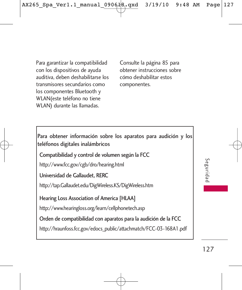 LG LGAX265 User Manual | Page 257 / 269