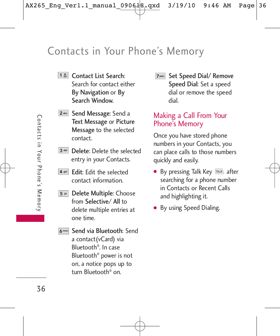 LG LGAX265 User Manual | Page 38 / 269