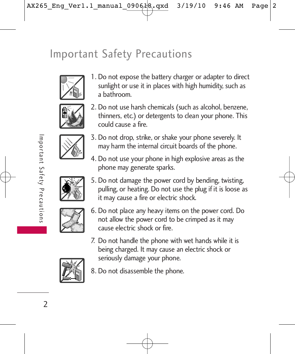 Important safety precautions | LG LGAX265 User Manual | Page 4 / 269