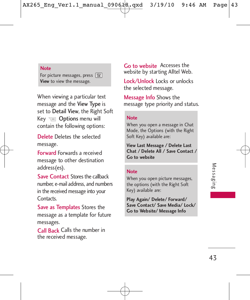 LG LGAX265 User Manual | Page 45 / 269