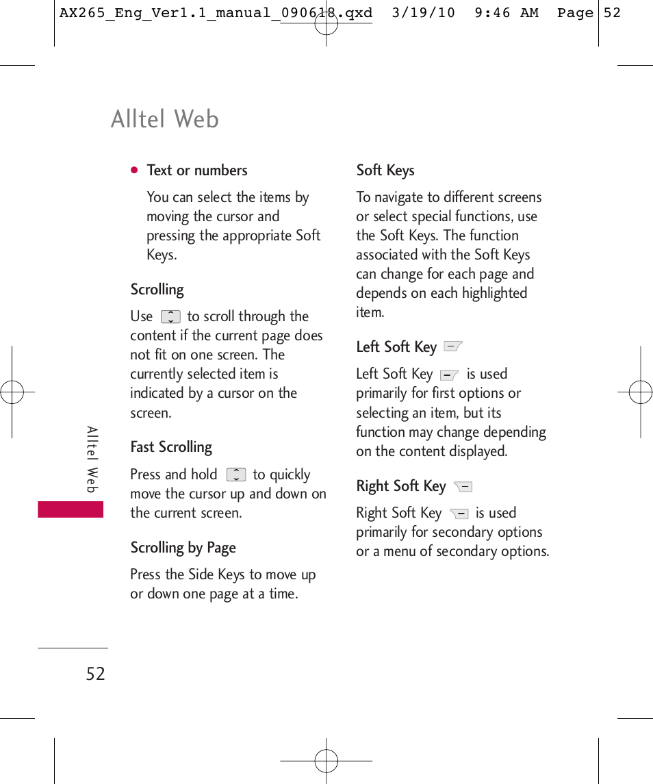 Alltel web | LG LGAX265 User Manual | Page 54 / 269