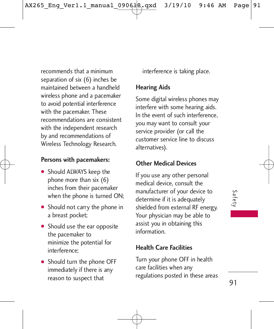 LG LGAX265 User Manual | Page 93 / 269