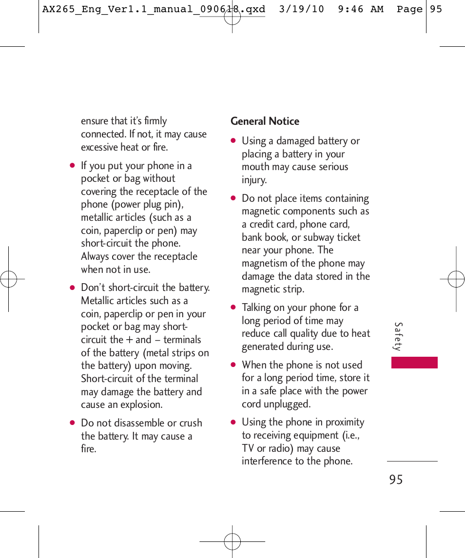 General notice | LG LGAX265 User Manual | Page 97 / 269