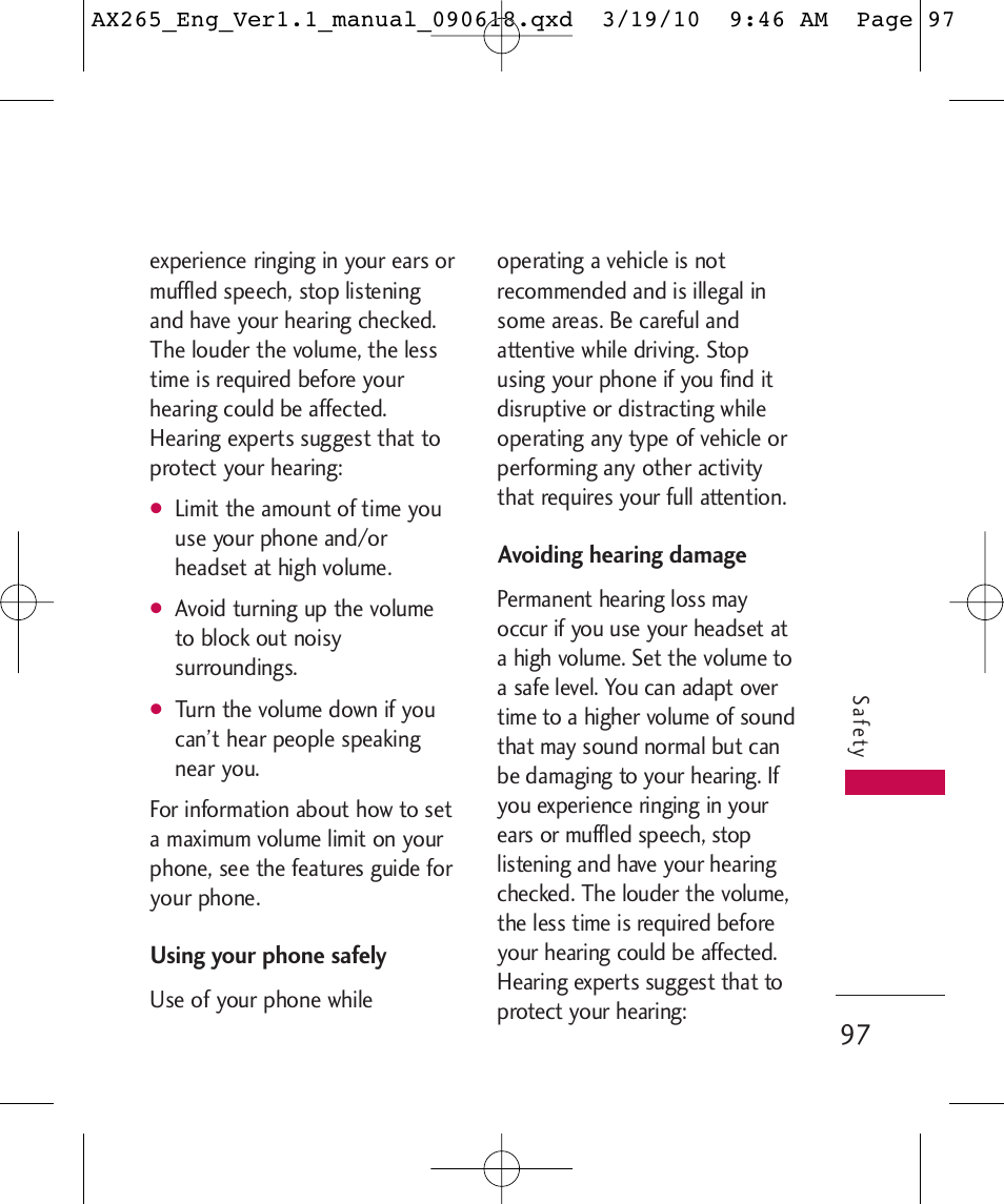 LG LGAX265 User Manual | Page 99 / 269