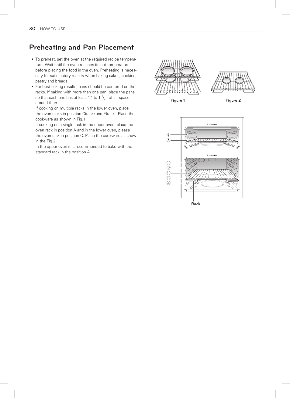 Preheating and pan placement | LG LDG3035SB User Manual | Page 31 / 101