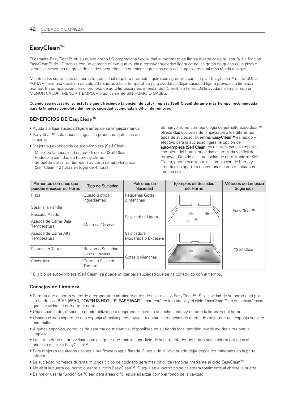 Easyclean | LG LDG3035SB User Manual | Page 91 / 101