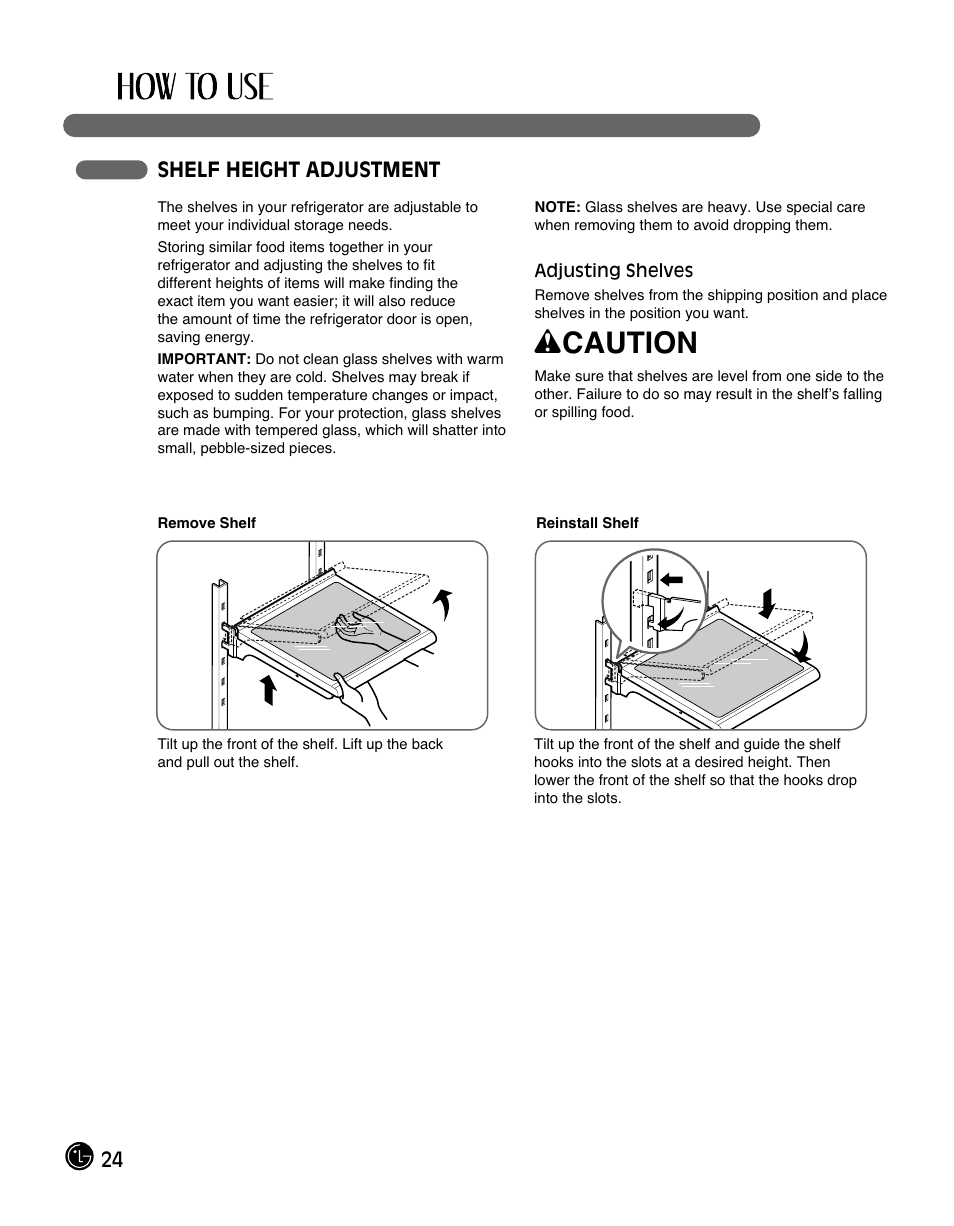 Wcaution | LG LFC28768ST User Manual | Page 24 / 108