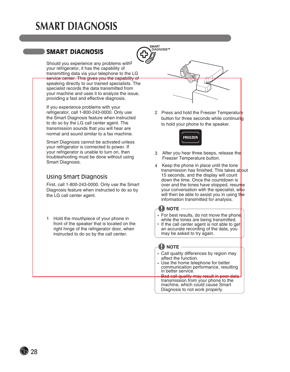 Smart diagnosis | LG LFC28768ST User Manual | Page 28 / 108