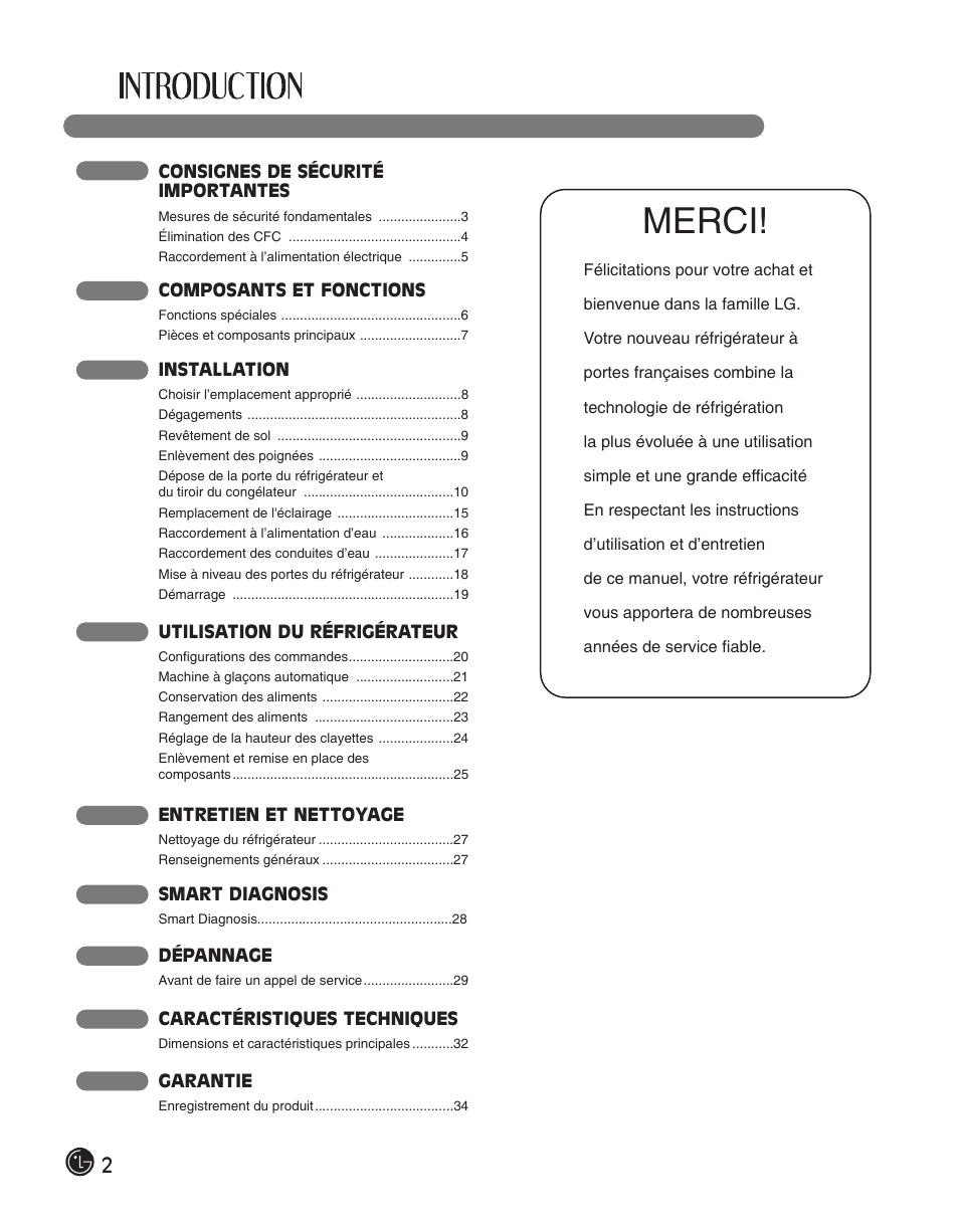 Merci | LG LFC28768ST User Manual | Page 38 / 108