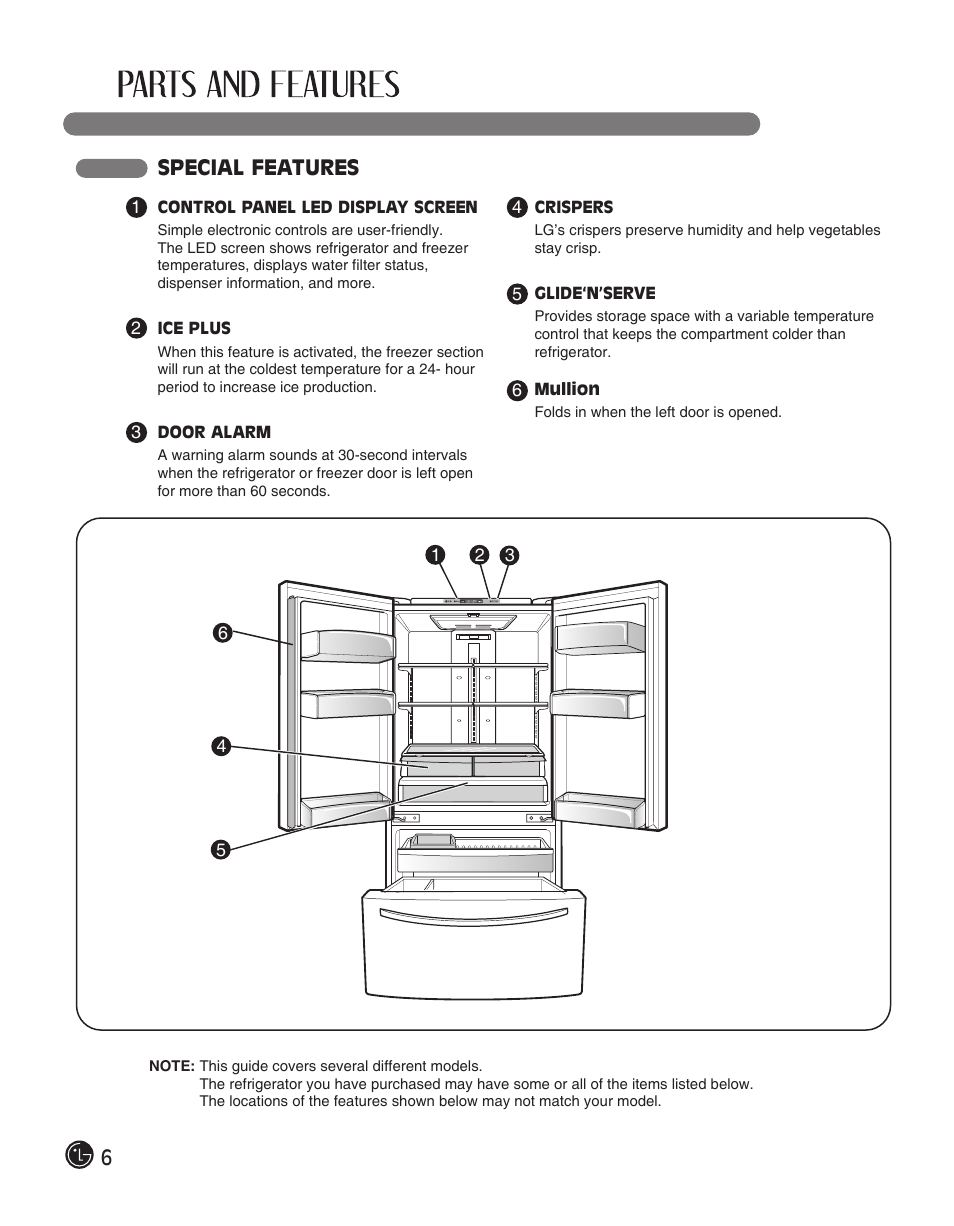 6special features | LG LFC28768ST User Manual | Page 6 / 108