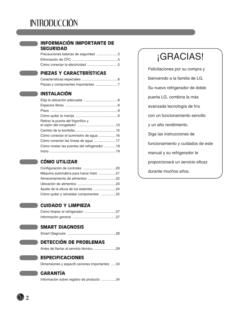 Gracias | LG LFC28768ST User Manual | Page 74 / 108