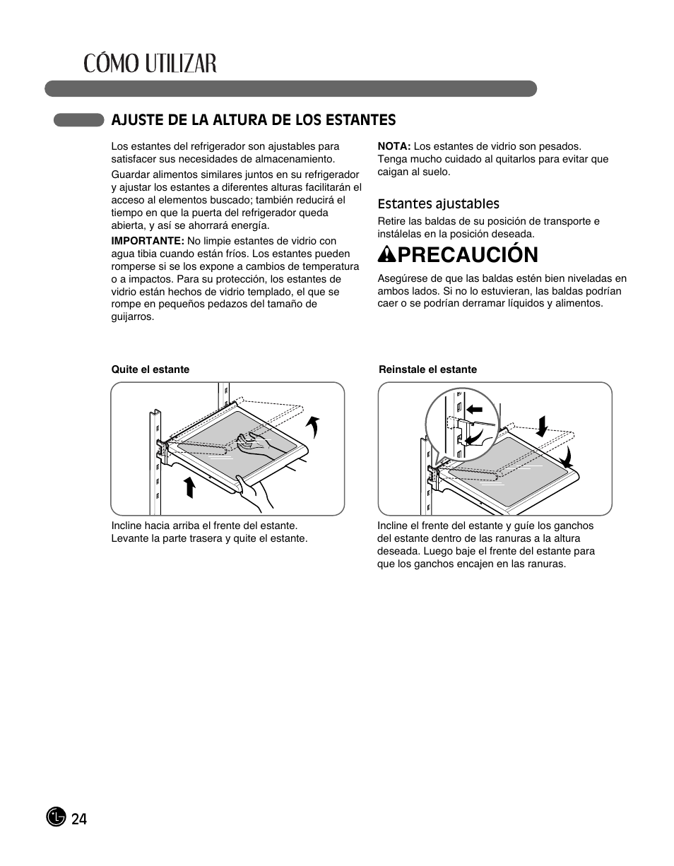 Wprecaución | LG LFC28768ST User Manual | Page 96 / 108