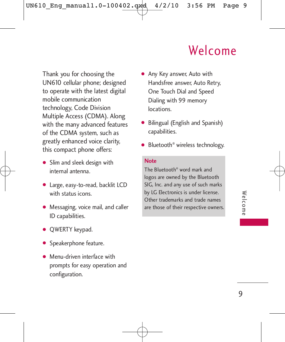 Welcome | LG UN610 User Manual | Page 11 / 266