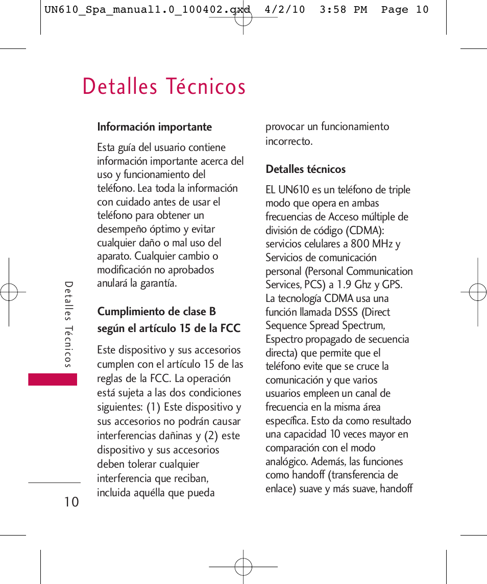 Detalles técnicos | LG UN610 User Manual | Page 139 / 266