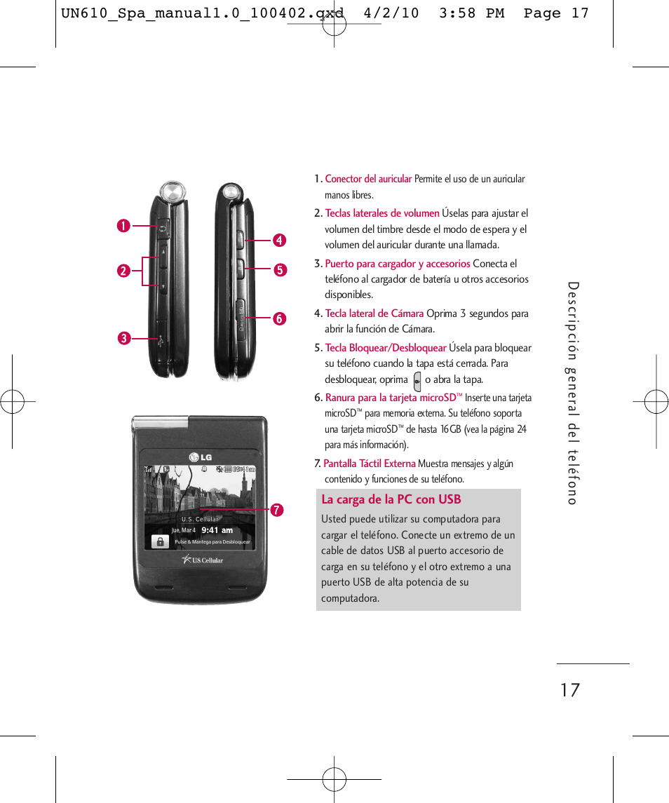 De scripción gener al del t e léfono | LG UN610 User Manual | Page 146 / 266