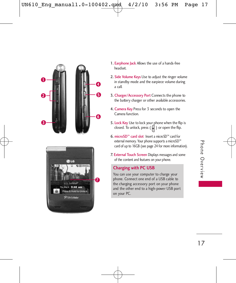 Phone ov ervie w | LG UN610 User Manual | Page 19 / 266