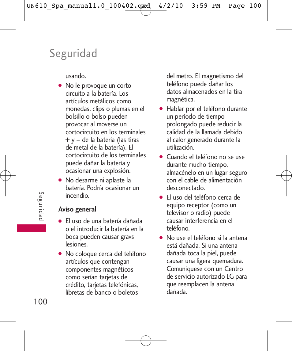 Seguridad | LG UN610 User Manual | Page 229 / 266