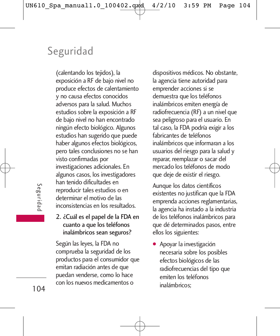 Seguridad | LG UN610 User Manual | Page 233 / 266