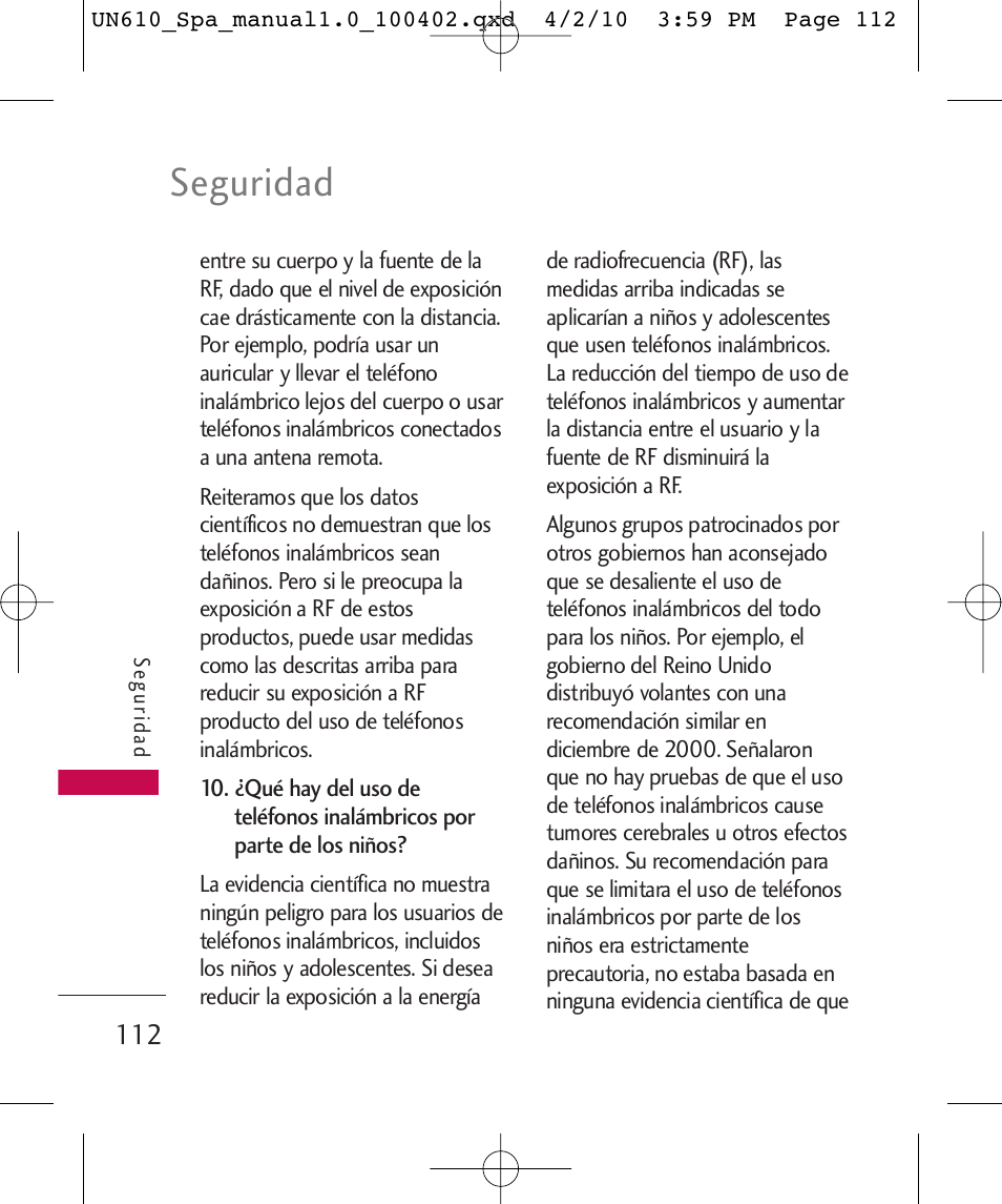 Seguridad | LG UN610 User Manual | Page 241 / 266