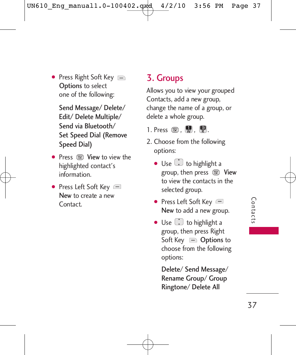 Groups | LG UN610 User Manual | Page 39 / 266