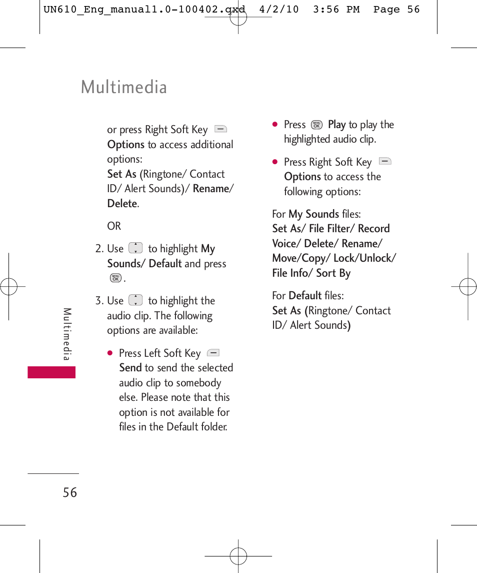 Multimedia | LG UN610 User Manual | Page 58 / 266