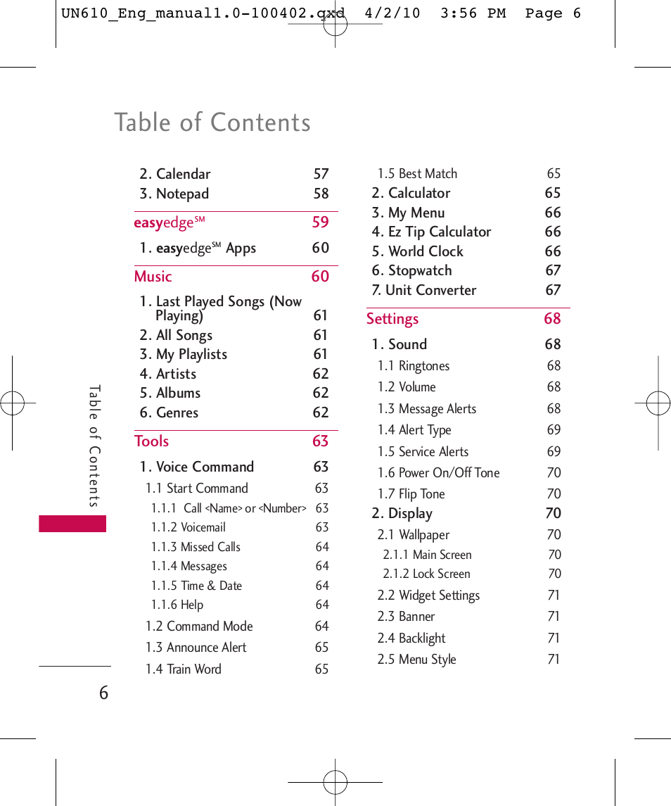 LG UN610 User Manual | Page 8 / 266