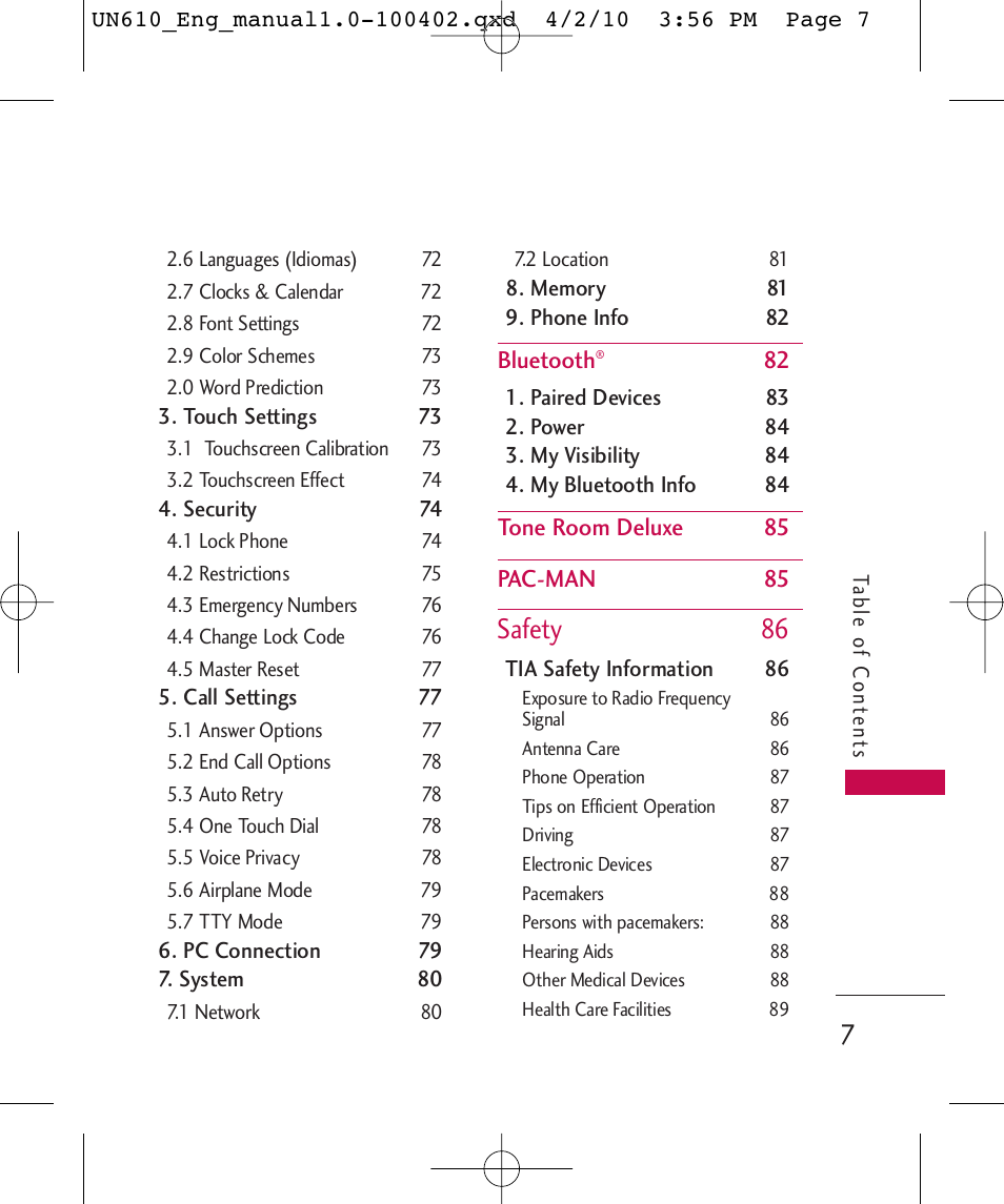 Safety 86 | LG UN610 User Manual | Page 9 / 266