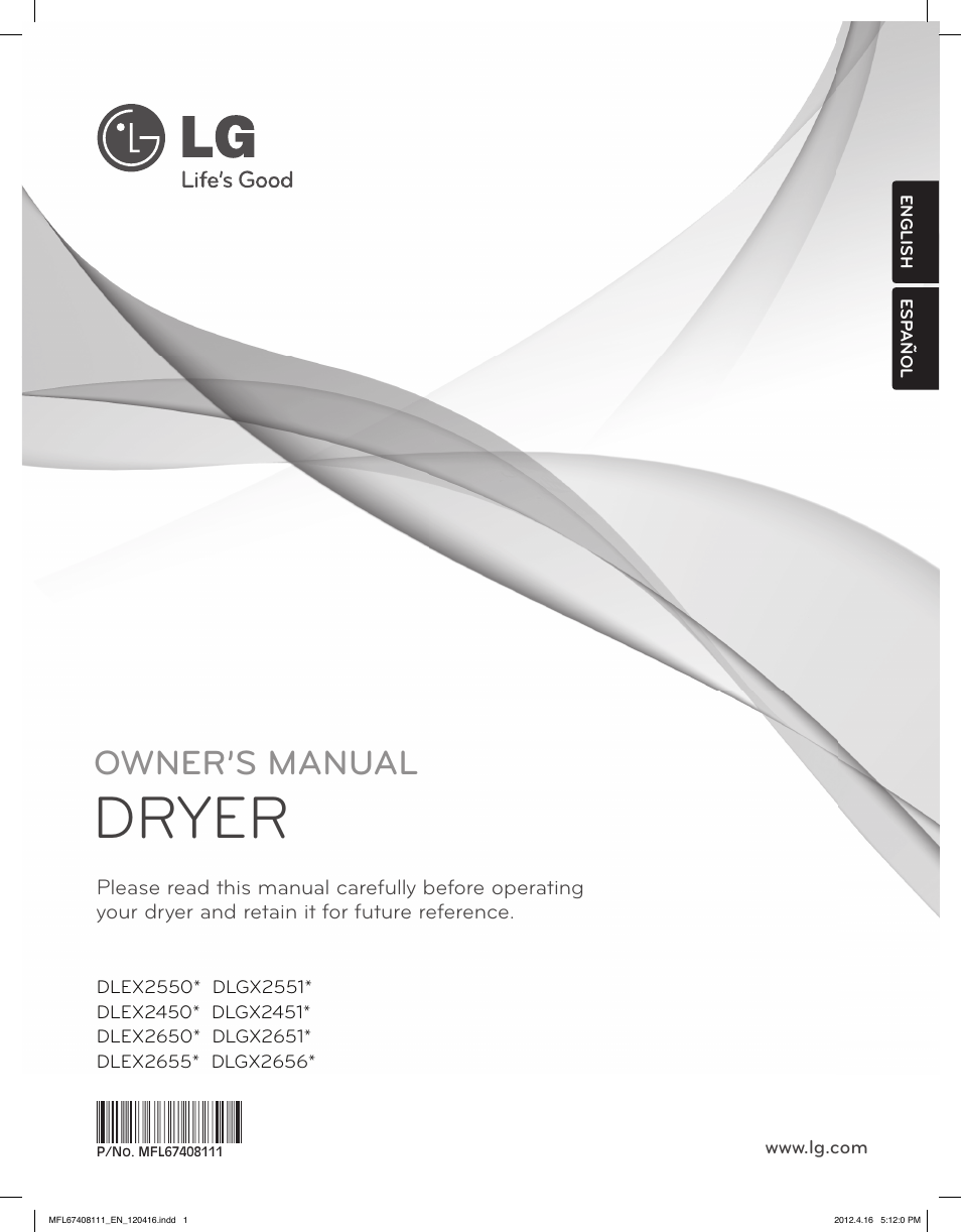 LG DLGX2656V User Manual | 100 pages