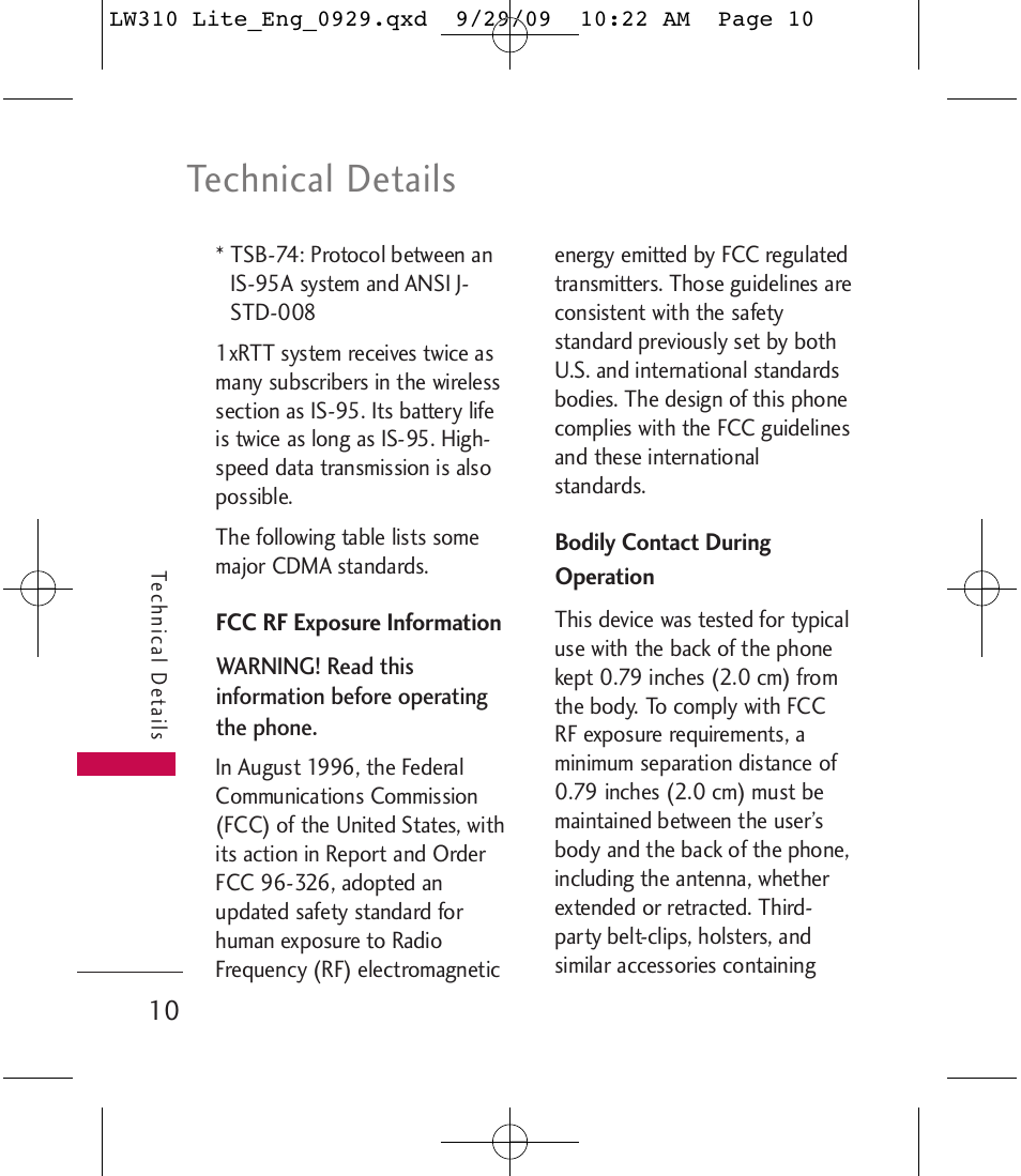 Technical details | LG LGLW310 User Manual | Page 10 / 68