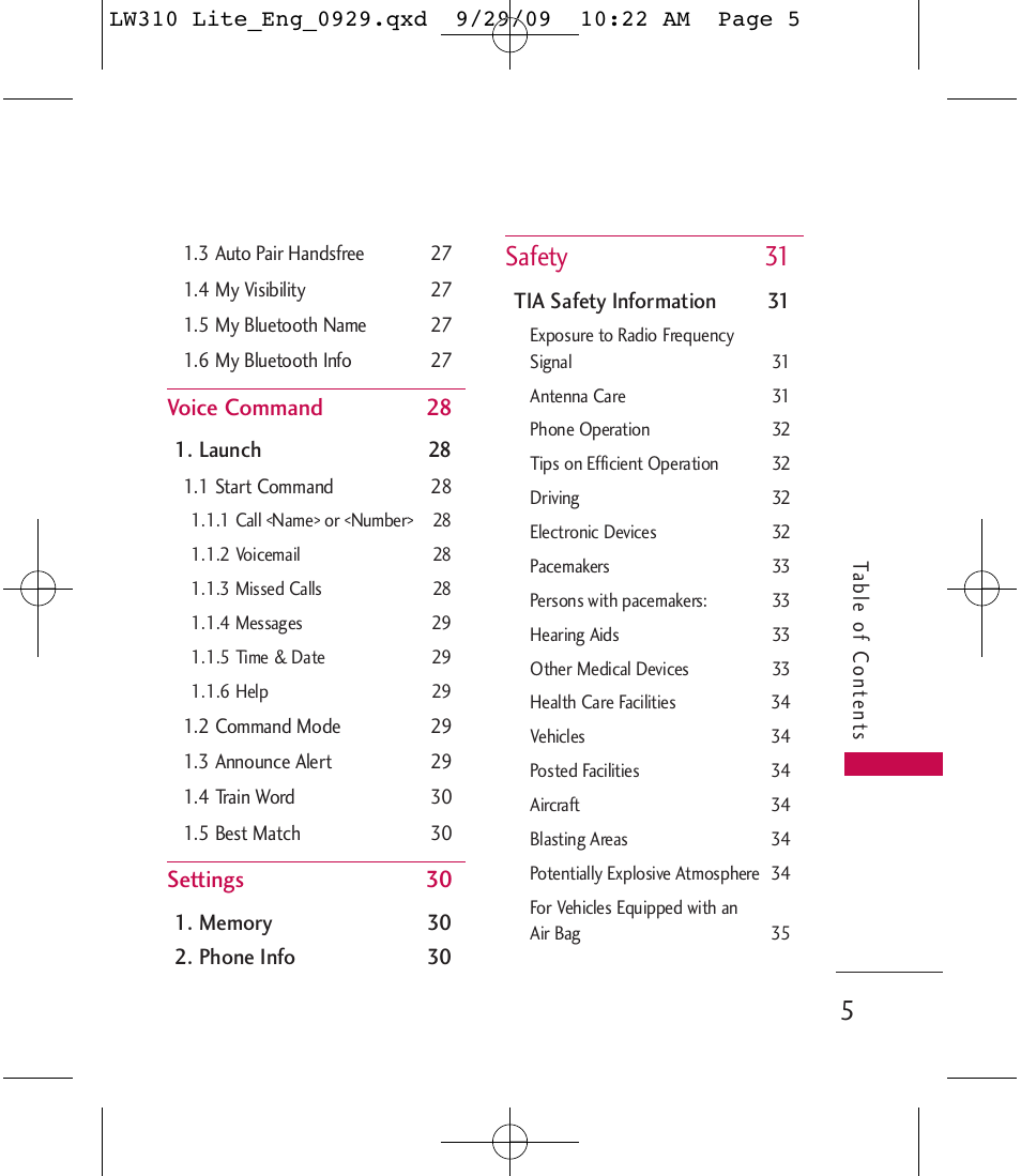 Safety 31 | LG LGLW310 User Manual | Page 5 / 68