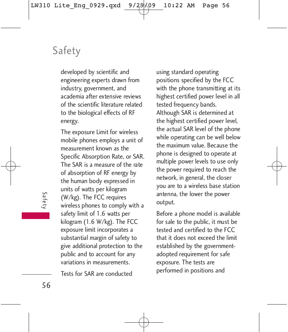 Safety | LG LGLW310 User Manual | Page 56 / 68