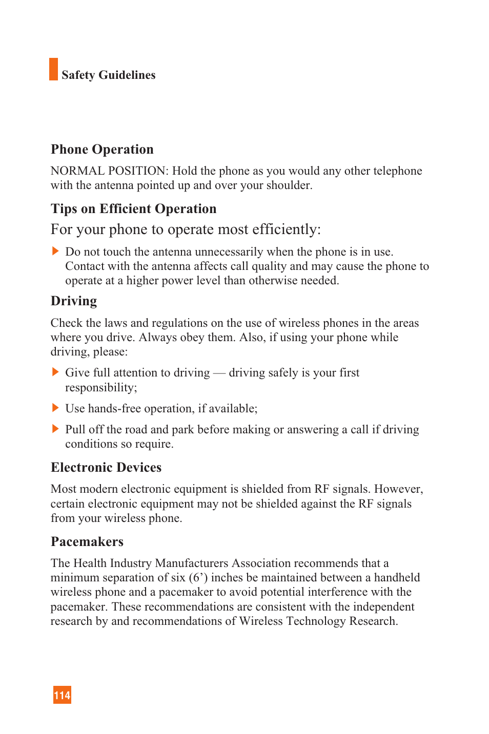 For your phone to operate most efficiently | LG L1200 User Manual | Page 117 / 141