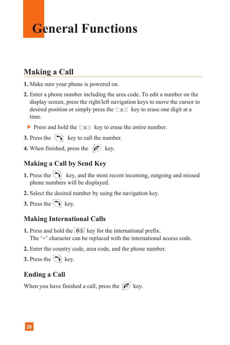 General functions, Making a call | LG L1200 User Manual | Page 29 / 141