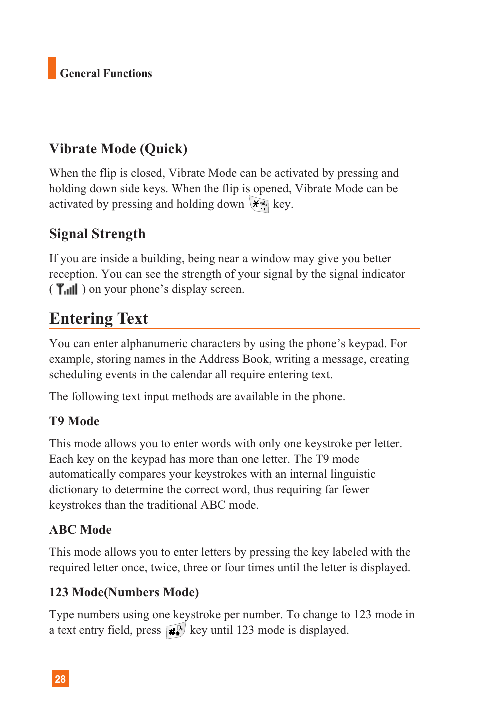 Entering text | LG L1200 User Manual | Page 31 / 141