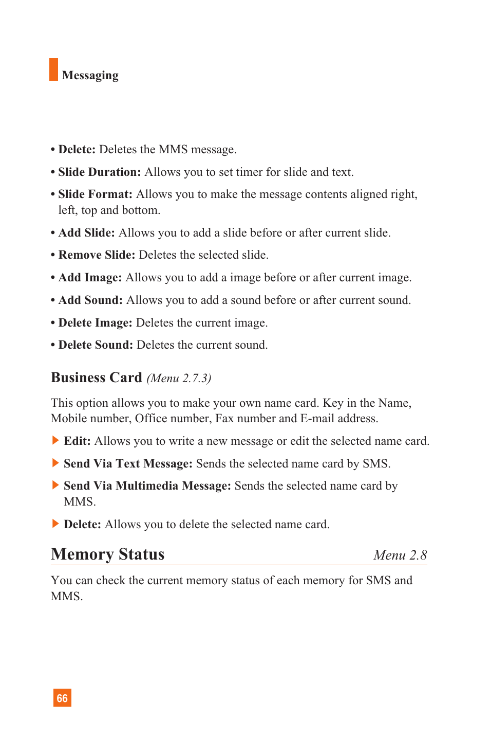 Business card | LG L1200 User Manual | Page 69 / 141