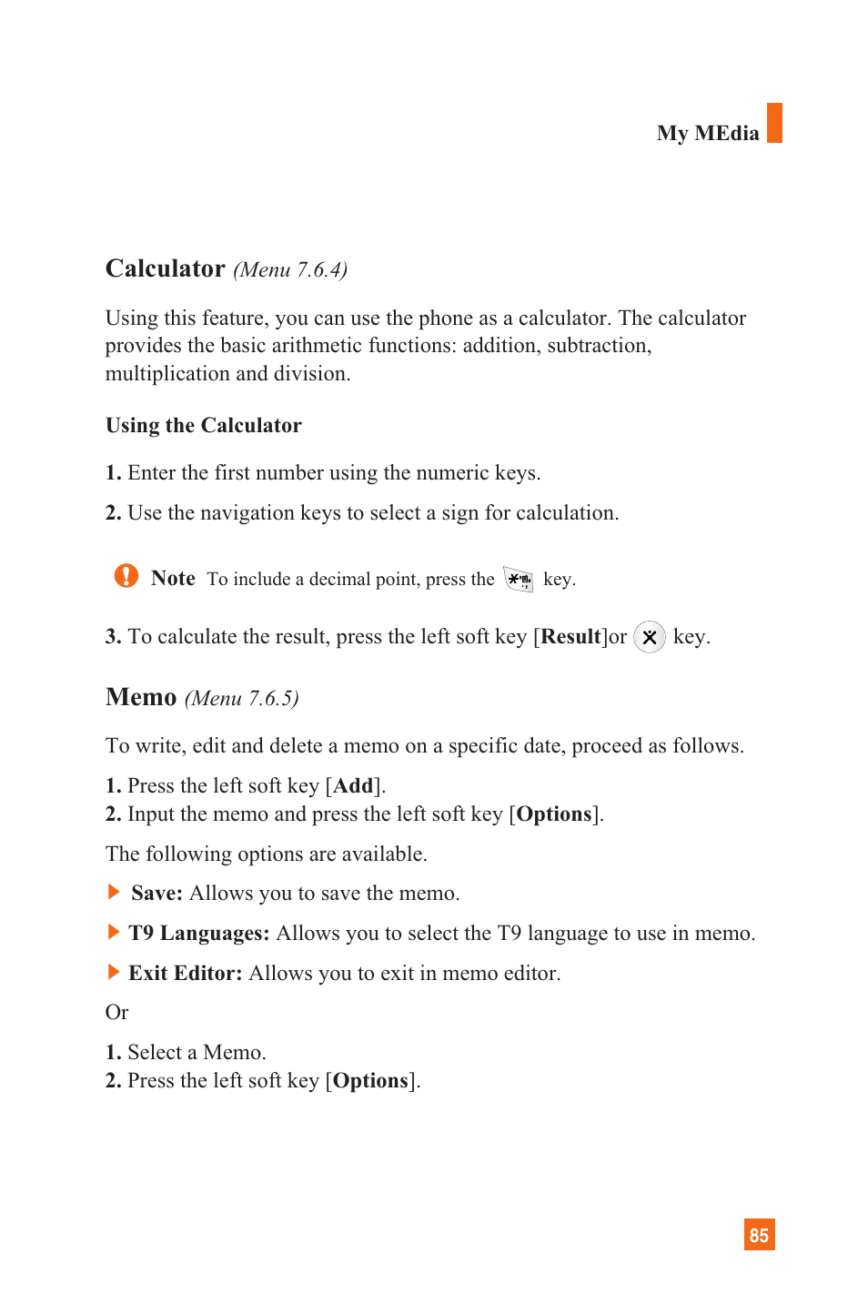 Calculator | LG L1200 User Manual | Page 88 / 141