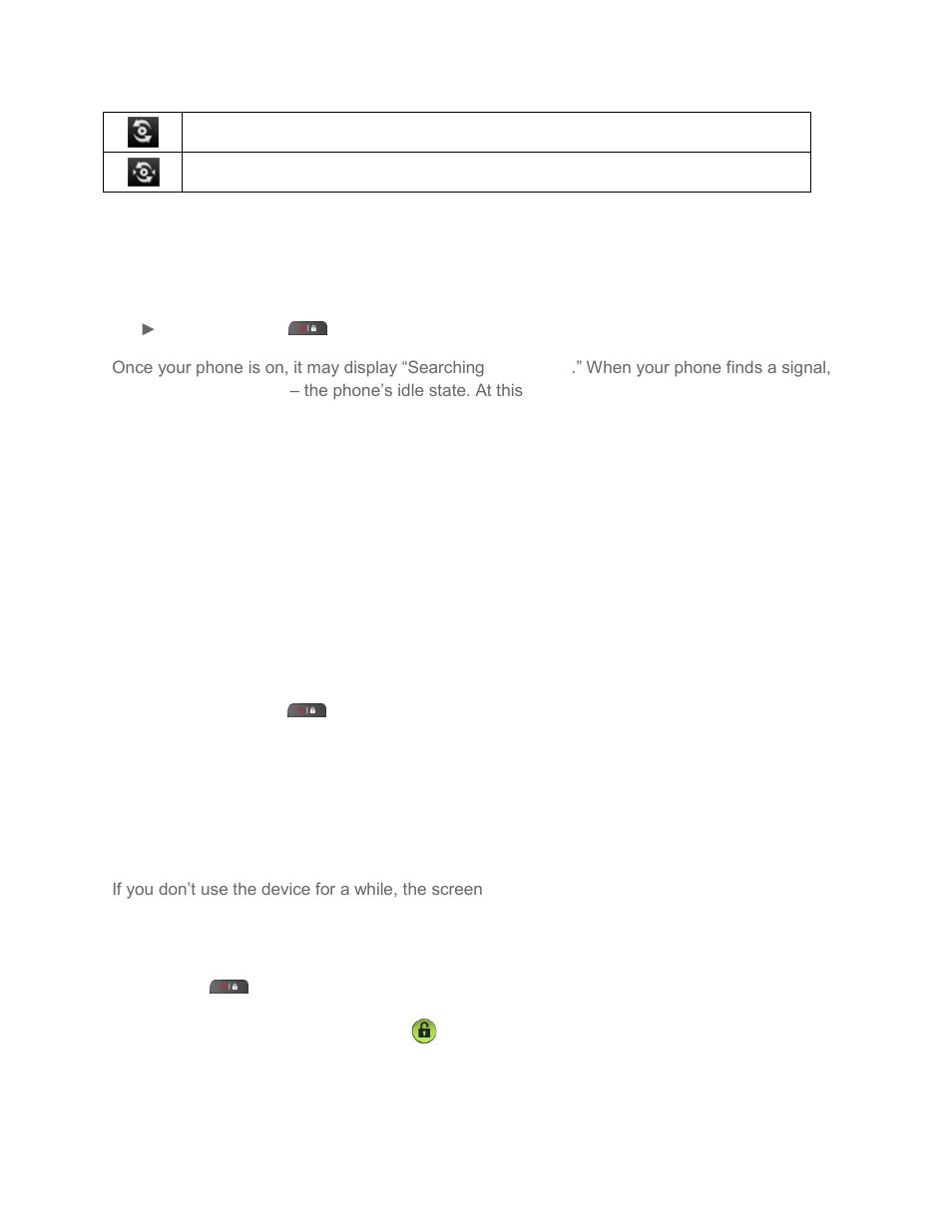 À×xe@ì™%ûd.˛;oпу�ъ%bvsjмя, Turning your device on and off, Turning your device on | Turning your device off | LG LS855 User Manual | Page 24 / 188