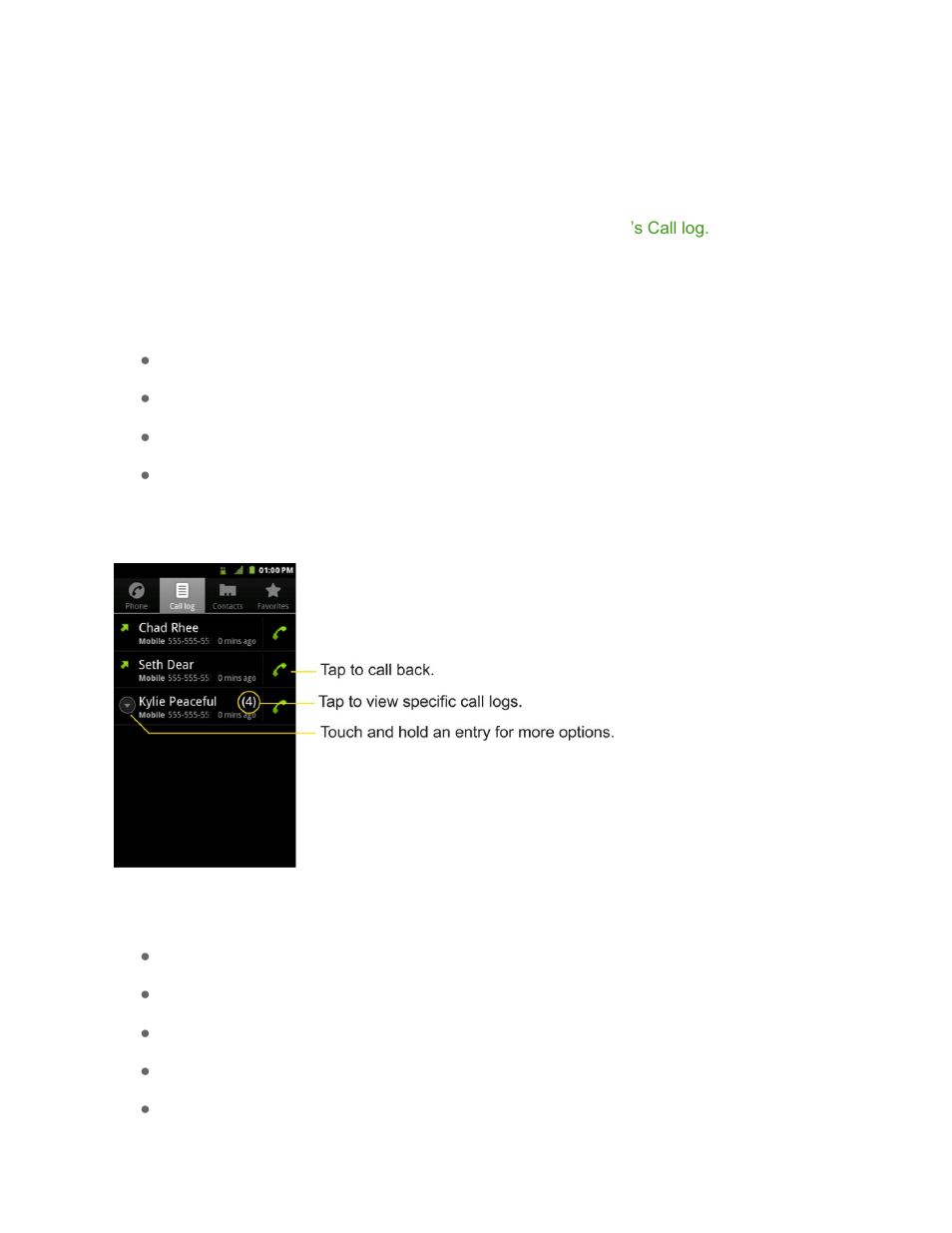 Call log options | LG LS855 User Manual | Page 63 / 188