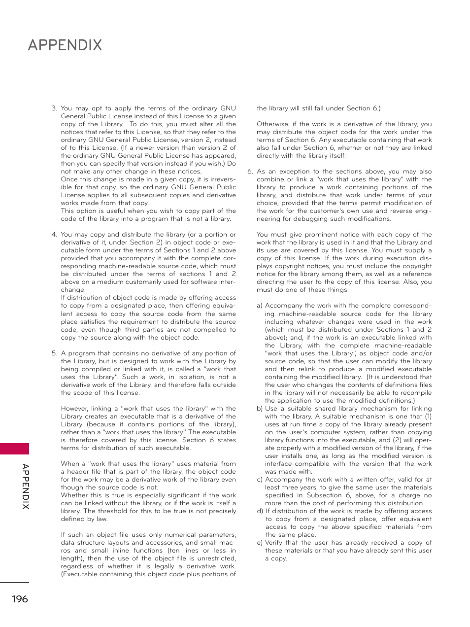 Appendix, Ap p en d ix | LG 47LE5400 User Manual | Page 196 / 204