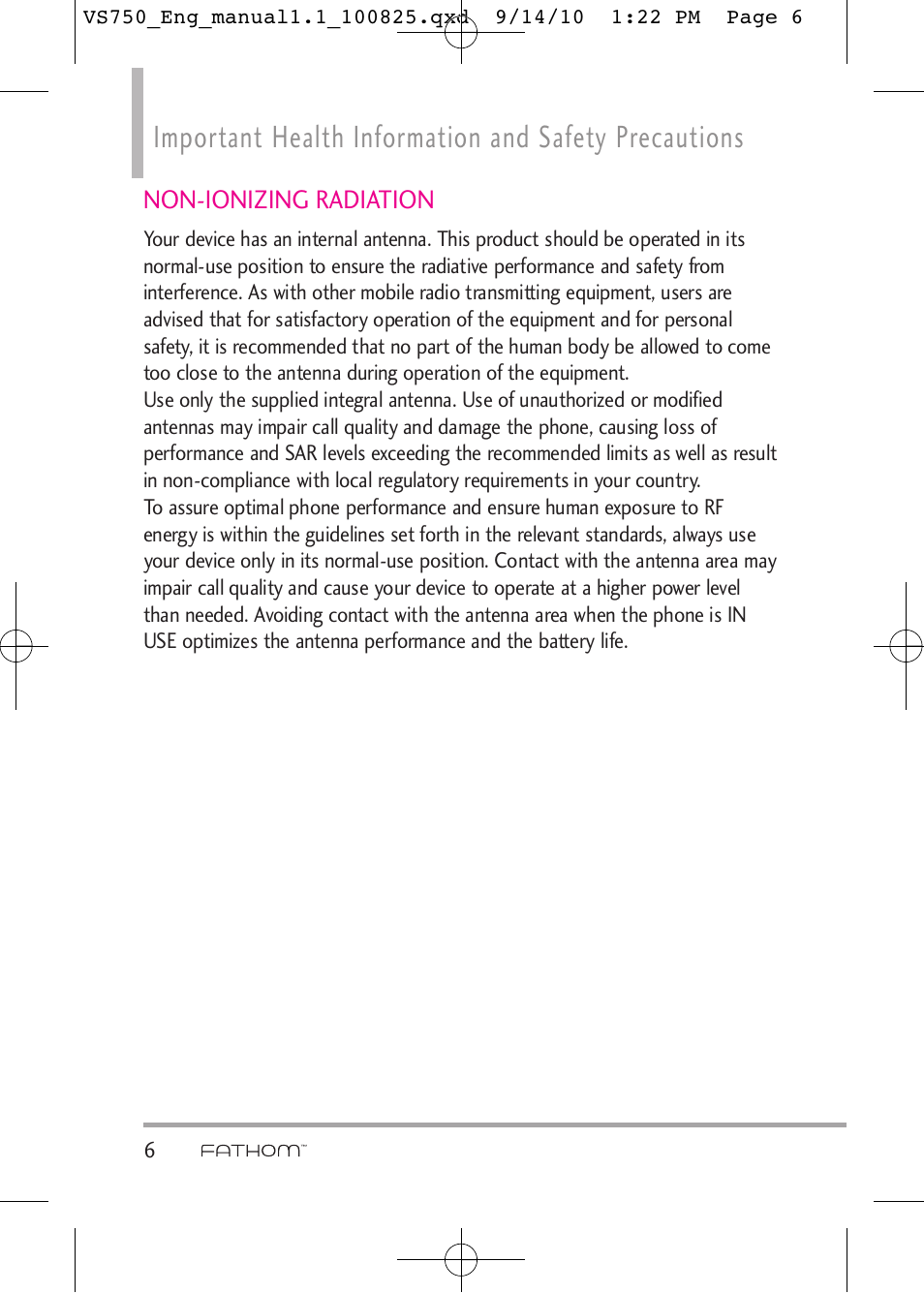 LG -VS750 User Manual | Page 8 / 188