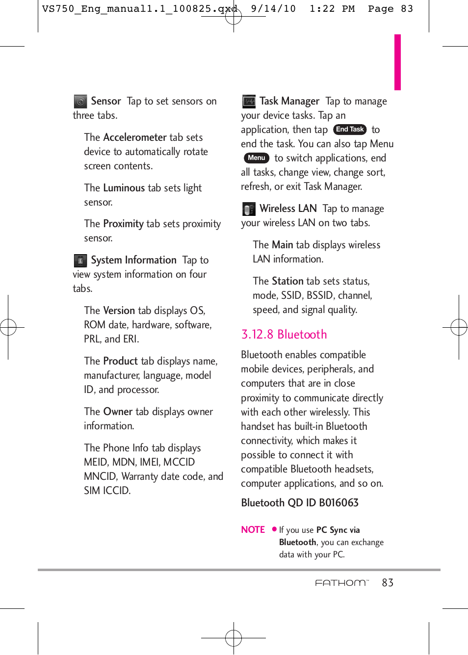 8 bluetooth | LG -VS750 User Manual | Page 85 / 188