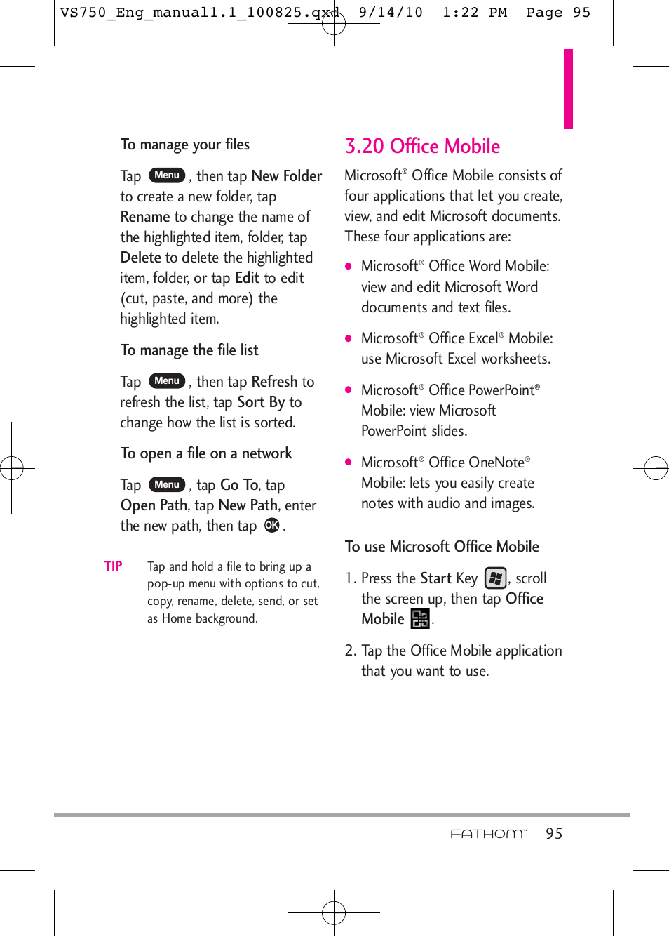 20 office mobile | LG -VS750 User Manual | Page 97 / 188