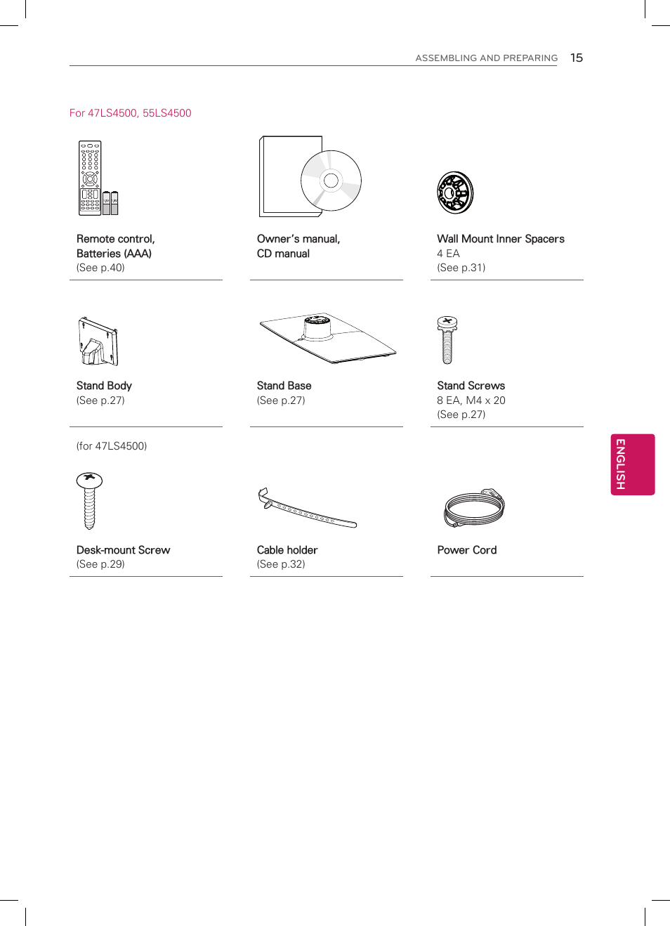 LG 47LS4500 User Manual | Page 15 / 48