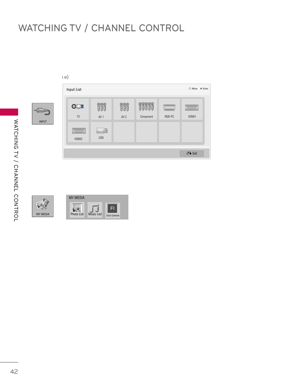 Watching tv / channel control | LG 37LD325H User Manual | Page 42 / 212