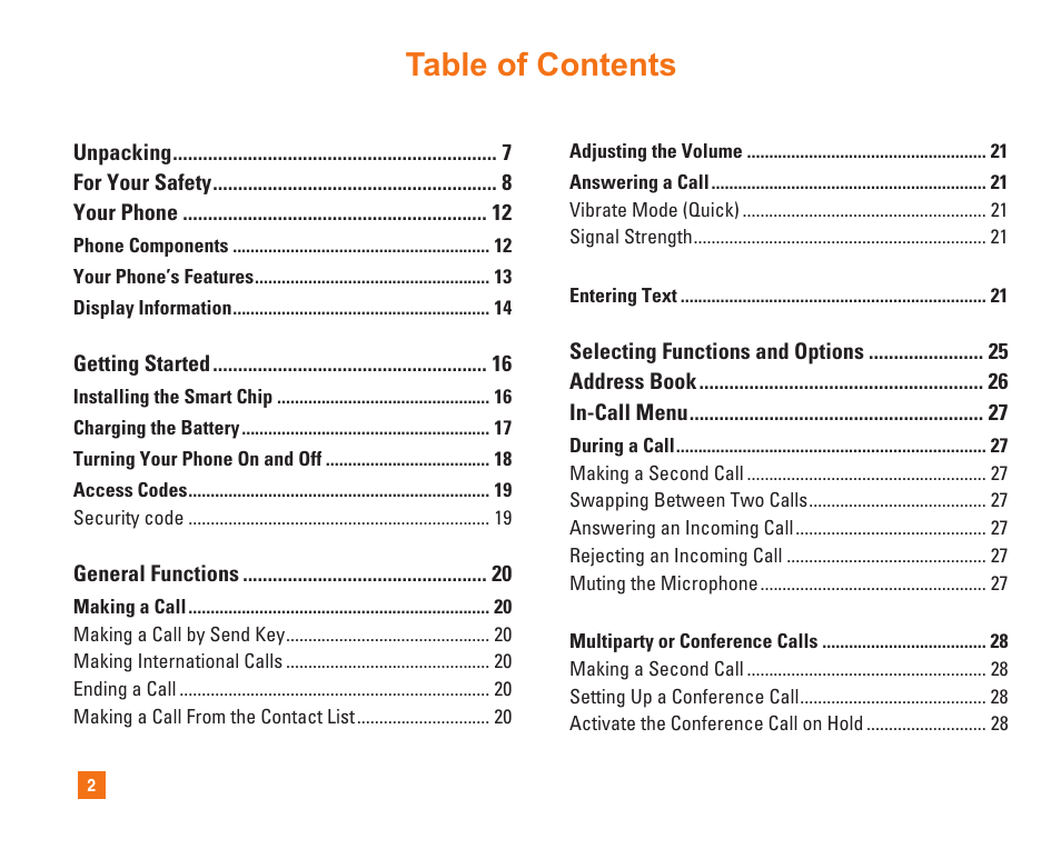 LG L1400i User Manual | Page 2 / 102